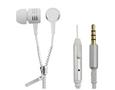 ESPERANZA STEREO EARPHONES ZIPPER WITH MICROPHONE WHITE
