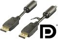 DELTACO DisplayPort monitor cable, Ultra HD at 60Hz, 1m, black