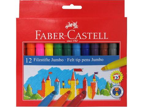 FABER-CASTELL Tusj FABER CASTELL Jumbo ass. (12) (554312)