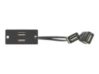 KRAMER WU-2AA(B) - black Wall-Plate insert with 2x USB 2.0 A through-connector (80-021199)