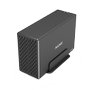 DELTACO External HDD enclosure, USB 3.1 Gen2, 3,5" HDD, USB-A, black