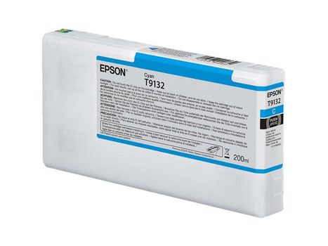 EPSON n Ink Cartridges,  Ultrachrome HDR, T9132, Singlepack,  1 x 200.0 ml Cyan, Standard (C13T913200)