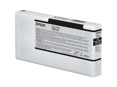 EPSON n Ink Cartridges,  Ultrachrome HDR, T9131, Singlepack,  1 x 200.0 ml Photo Black, Standard (C13T913100)