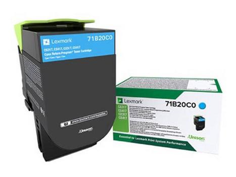 LEXMARK Cyan Toner Cartridge 2.3K pages - 71B20C0 (71B20C0)