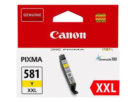 Canon CLI-581Y XXL - XXL-størrelse - gul - original - blekkbeholder - for PIXMA TS6251, TS6350, TS6351, TS8251, TS8252, TS8350, TS8351, TS8352, TS9550, TS9551 (1997C001)