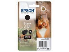 EPSON n Ink Cartridges,  Claria" Photo HD Ink, 378, Squirrel, Singlepack,  1 x 5.5ml Black (C13T37814010)
