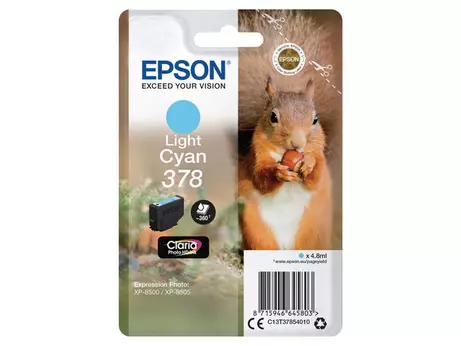 Epson 378 - lys cyan - original - blekkpatron (C13T37854010)