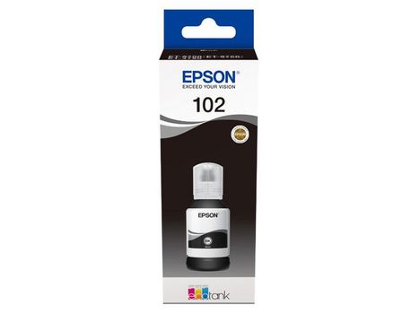 EPSON n Ink Cartridges,  102, 4 colour ink bottles, Ink Bottle, 1 x 127.0 ml Black (C13T03R140)