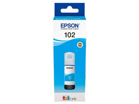 EPSON n Ink Cartridges,  102, 102 4 colour ink bottles, Ink Bottle, 1 x 70.0 ml Cyan (C13T03R240)