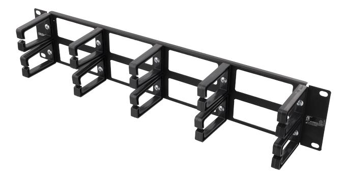 DELTACO 19'' 2U Metal Cable Management with 5 plastic rings (19-17)