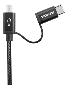 A-DATA ADATA USB to Micro USB/USB-C 2.0 2-in-1 Cable (AMC22IN1-100CMK-CBK)