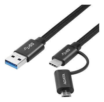 A-DATA USB-C/ Micro USB 3.1   2-in-1 (ACM32IN1-100CMK-CBK)