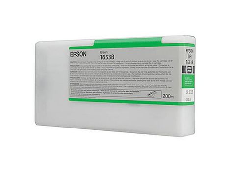 EPSON n Ink Cartridges,  Ultrachrome HDR, T653B, Singlepack,  1 x 200.0 ml Green, Standard (C13T653B00)