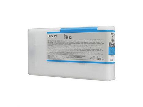 EPSON n Ink Cartridges,  Ultrachrome HDR, T6532, Singlepack,  1 x 200.0 ml Cyan, Standard (C13T653200)