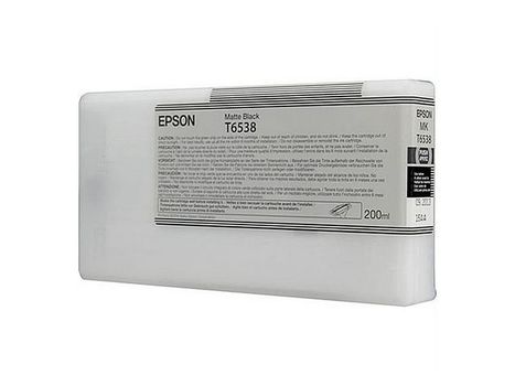 EPSON n Ink Cartridges,  Ultrachrome HDR, T6538, Singlepack,  1 x 200.0 ml Matte Black, Standard (C13T653800)