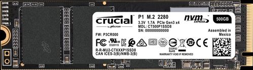 CRUCIAL P1 - SSD - 500 GB - internal - M.2 2280 - PCIe 3.0 x4 (NVMe) (CT500P1SSD8)