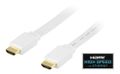 DELTACO flat HDMI cable, HDMI High Speed with Ethernet, 0.5m, white