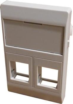 SOLAR PLUS Dataudtag,  lige - 1½ modul for 2 stk. Solar plus keystone konnektor,  farve: lysegrå (RLP2051T2-127)