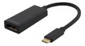 DELTACO USB C 3.1 til Displayport Adapter Hann/Hunn