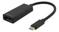 DELTACO USB 3.1 to DisplayPort adapter, USB type C - DP female , black