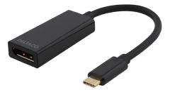 DELTACO USB 3.1 to DisplayPort adapter, USB type C - DP female , black (USBC-DP)