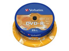 VERBATIM DVD-R, 16x, 4,7 GB/120 min, 25-pakkaus, spindle, AZO