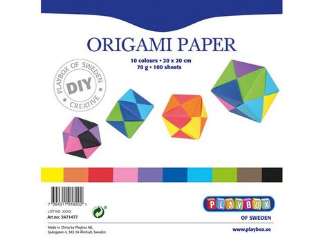 PLAYBOX Origamipapir 15x15 cm 500 ark (2471476)