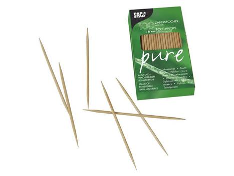 PAPSTAR Tannpirker PURE 8cm tre (100) (12674)
