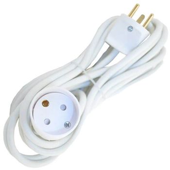 Coferro Cables DK strømforlænger kabel 5,0m, hvid, m/jord (8531123)
