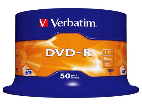 VERBATIM DVD-R 16x 4,7GB spindle (50) (43548)