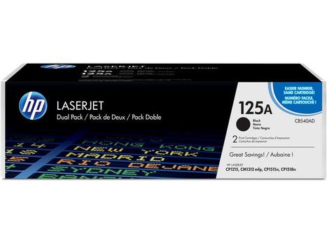 HP 125A - 2-pack - svart - original - LaserJet - tonerkassett (CB540AD) - för Color LaserJet CM1312 MFP, CP1215, CP1217, CP1515n, CP1518ni (CB540AD)