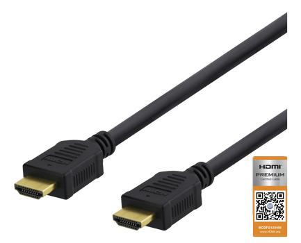 DELTACO High-Speed Premium HDMI cable, 3m, Ethernet, 4K UHD, (HDMI-1030D)