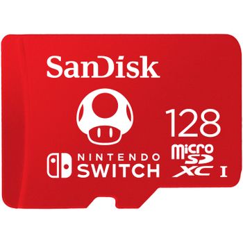 SANDISK Nintendo Switch MicroSDXC 128GB UHS-I Card uSD 100/ 90MB/ s C10 UHS U3 Card W (SDSQXAO-128G-GNCZN)