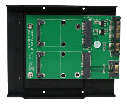 DELTACO SATA TO mSATA x2convertor Support mSATA SSD:30*30mm,  30*50mm (KT007B)