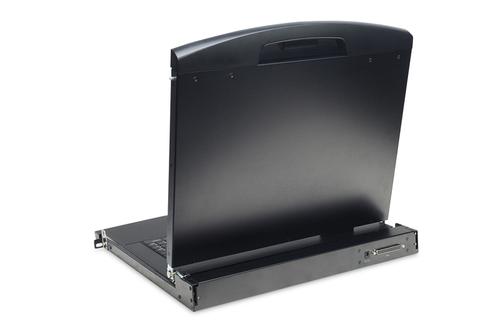 DIGITUS Modularized 43 2cm (17in) TFT console with 1 port KVM German keyboard RAL 9005 black IN (DS-72210-1GE)