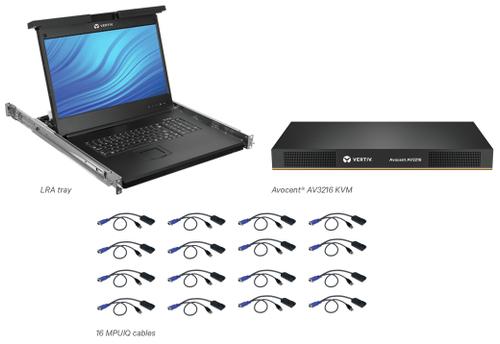 VERTIV LCD,16P KVM, 16 CABLES, USB (LRA185KMM16D-204)