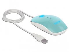 DELOCK Maus optisch 3-Tasten kabelgebunden USB/A LED türkis