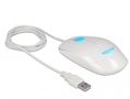 DELOCK Maus optisch 3-Tasten kabelgebunden USB/A LED weiß