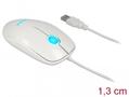 DELOCK Maus optisch 3-Tasten kabelgebunden USB/A LED weiß (12537)