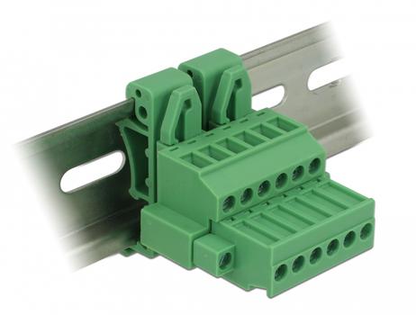 DELOCK Terminal block set for DIN rail 6 pin with screw lock (65942)