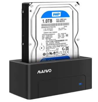 DELTACO HDD/SSD docking station, USB 3.1 Gen 2, USB-C, 10 Gbps, black (K308C)