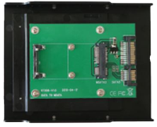 DELTACO mSATA - SATA-sovitinkortti, asenn. 3,5" paikkaan, 22-pin SATA, vihreä