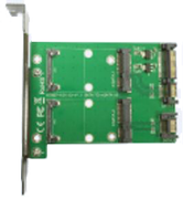 DELTACO Dual mSATA to dual SATA expansion card, PCIe card, 22pin SATA, green