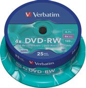 VERBATIM DVD-RW Verbatim 4.7Gb 4x spindle (25)
