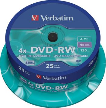 Verbatim DVD-RW x 25 - 4.7 GB - lagringsmedier (43639)