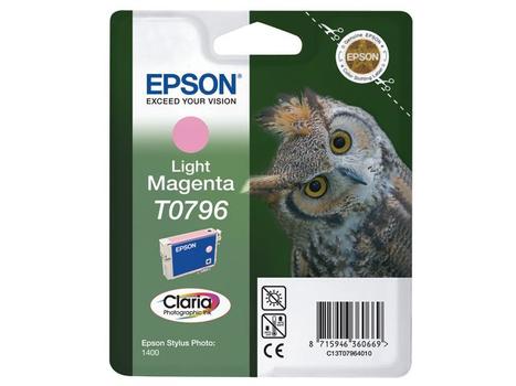 EPSON n Ink Cartridges,  Claria" Photographic,  T0796, Owl, Singlepack,  1 x 11.1 ml Light Magenta (C13T07964010)