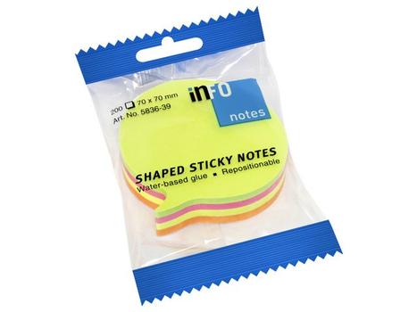 info Notatblokk "Speech Bubble" 70x70mm ass. (5836-39)