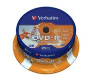 Verbatim 25 x DVD-R - 4.7 GB 16x - bred fotoskrivbar overflate - spindel (43538)