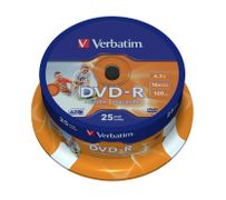 VERBATIM DVD-R Verbatim 4.7Gb 16x print spin (25)