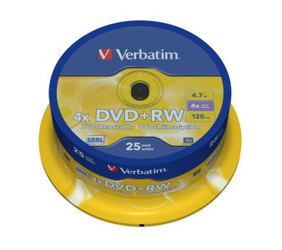 Verbatim DVD+RW x 25 - 4.7 GB - lagringsmedier (43489)
